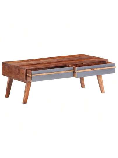 VidaXL Coffee Tafel 110x50x40 Cm Solid Wood Grijs view 4