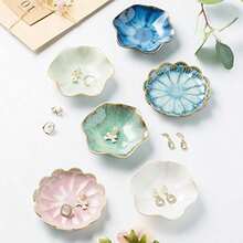 Jewelry Dish Tray Ring Dish Ceramic Trinket Tray Key Bowl Decorative Plate For Friends Sisters Daughter Mother Milky White - MilkyWhite - View 3