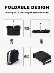 [Collapse Aluminum Frame Basket] 1Pack Collapsible Aluminum Frame Basket - Large Zipper Side Pocket Foldable Shopping Tote Bag - Multicolor - View 5