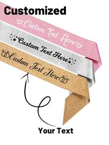 1pc Customized Text Ribbon, Personalized Slogan Sash, Customized Birthday Sash, Customizable Bachelorette Party Sash, Ideal Gift For Him, Ideal Graduation Gift For Her - Multicolor - View 4