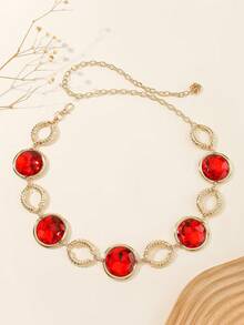 1 قطعة حزام معدني مرصع بالسلاسل على الطراز البوهيمي للنساء، إكسسوارات مجوهرات