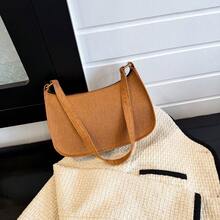 Bolso de hombro minimalista de unicolor casual para mujer