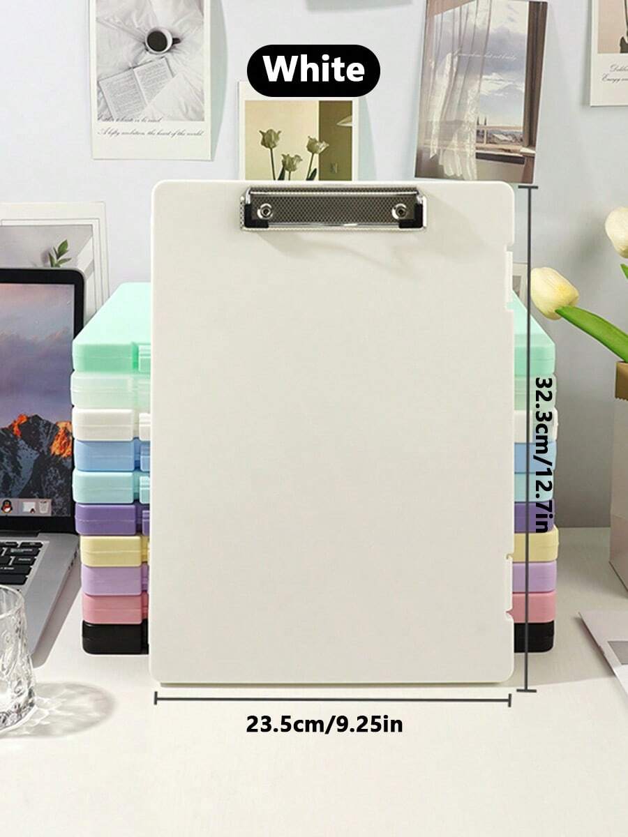 1pc Large Capacity A4 Size Portable ABS Plastic File Storage Box, Durable, Suitable For Office, School And University, Multi-Subject Classification And Easy File Management, All-In-One Clip Storage Box, Essential Back-To-School And Storage Item For Students, Teachers And Professionals