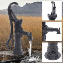 HOHOBLA 26 Feet Cast Iron Water Well Hand Pump, Rustic Garden Farmhouse Antique Cast Iron Deep Well Hand Pump Water Black [Festive Gift For Halloween & Christmas] - Black - View 6