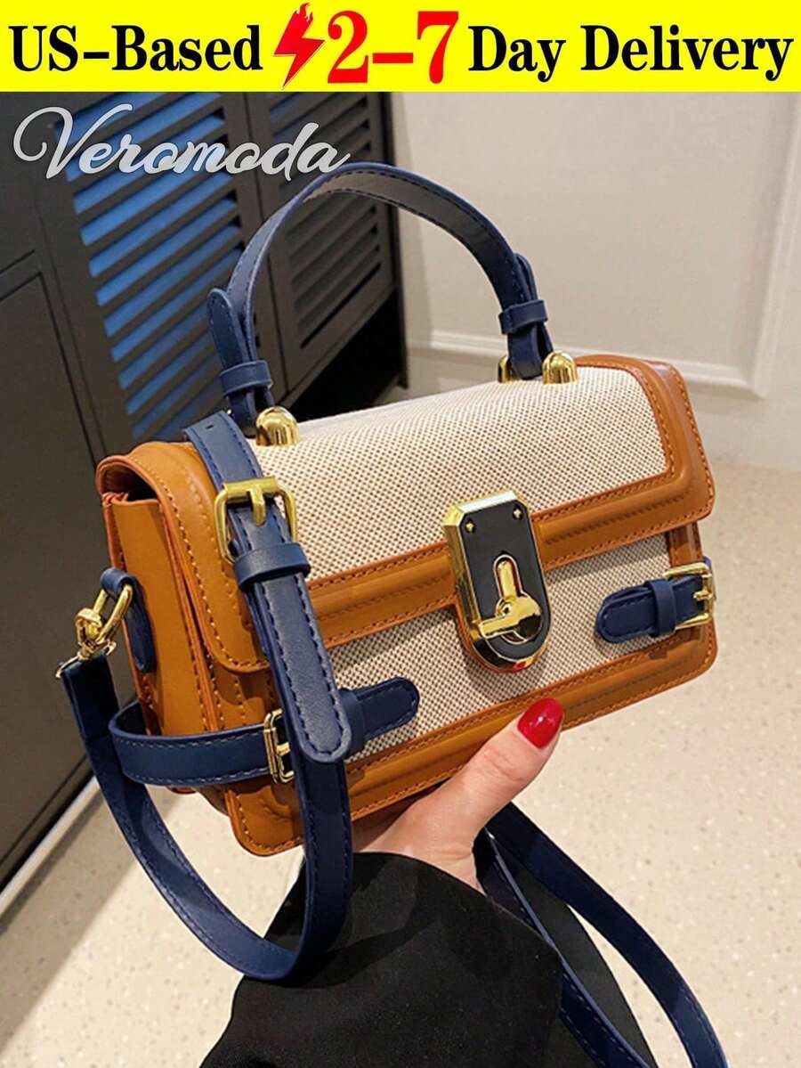 [US-Based Shipping]Women's Crossbody Bag, Women's Handle Wallet, Adjustable Strap Leather Tote Bag, Elegant Women's Handle Designer Square Bag, Fashionable Tote Bag, Premium-Quality Shoulder Bag, Minimalist Versatile Evening Crossbody Bag,  Color-Block Shoulder Bag, -Worthy Tote Crossbody Bag, New Women's Small Square Bag. Perfect For Commuting, Weekend Shopping, Dates, Evening Outings, Or Weddings. Perfect For Christmas, Thanksgiving, And New Year Gifts. - 彩色 - 查看 1