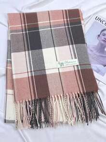 Autumn And Winter Retro Scottish Plaid Versatile Scarf - Thickened Warm Teen Casual Scarf, Suitable For Decoration - Windproof, Cycling Warm Scarf - Universal Tassel Scarf - Christmas Gift - Multicolor - View 6