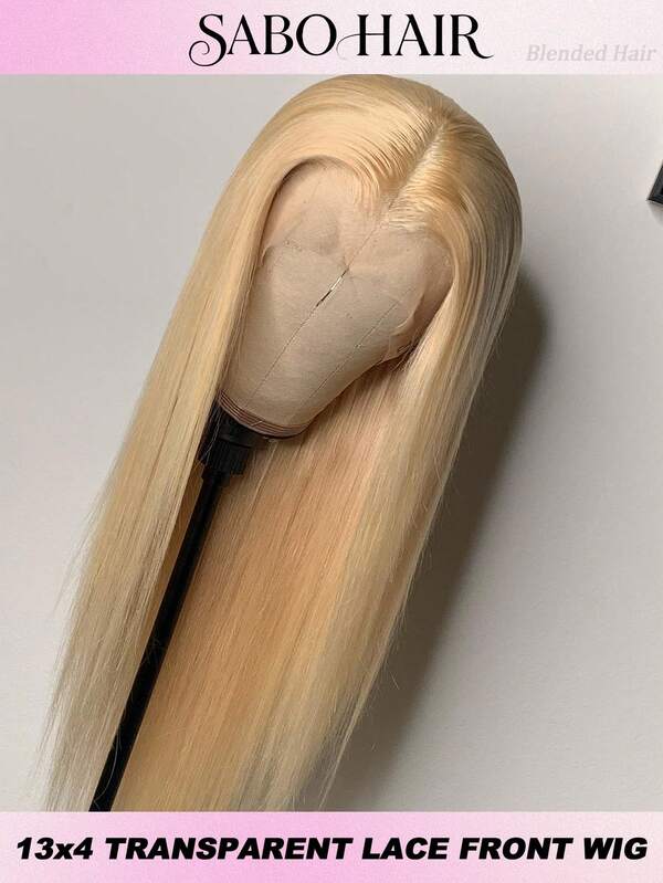 200% Dichte 8-34 Zoll 13x4 Lace Front Perücke Menschliches Mischungshaar Vorgerupft mit Baby-Haar Gerade Perücke Mischungshaar 613 Blond Gefärbte Perücke Brasilianisches Jungfernhaar Gemischt für Frauen Klebefrei Perücken Brasilianische Haar Frontperücken Weich und Natürlich aussehend für den täglichen Gebrauch