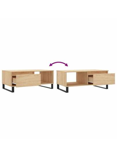 VidaXL Coffee Tafel 90x50x36.5 Cm Processed Wood Sonoma Oak view 9