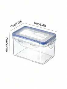 1pc 2.7L/95oz Airtight Food Storage Container With Leakproof Blue Flip-Top Lid - Transparent Stackable Plastic Kitchen Organizer For Bread, Bakery Items, Fridge & Freezer - Durable, Space-Saving Design, Food Storage Organizer, Bakery Item Keeper