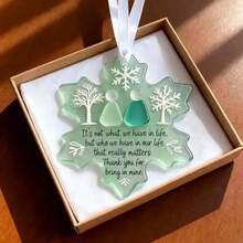 Adorno de con forma de copo de nieve, recuerdo de , decoración del árbol de Navidad para mejores amigos, regalo de invierno - Multicolor - Ver 4