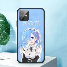 Re Zero Rem Emilia Anime Phone Cover Case for  14 13 12 Mini 11 Pro XS Max X XR 6 7 8 6S Plus + SE Soft Casing,Covercompatible with  17 Hülle, 17 pro Hülle, 17 promax Hülle