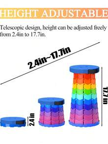 1pc Upgraded Foldable Stool, Lightweight Yet Sturdier, 400 Lbs Load-Bearing Portable Folding Stool, Suitable For Camping, Fishing, Hiking, BBQ, Compact Yet Durable, Extendable & Foldable Outdoor Camping Bench For Adults