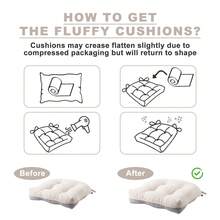 Beige Chair Cushions For Dining Chairs, Thick Seat Cushions For Kitchen Chairs With Non-Slip Backing, Indoor Outdoor Waterproof Chair Seat Pads With Ties, 15.5"X15.5"X4" - 米色 - 查看 7