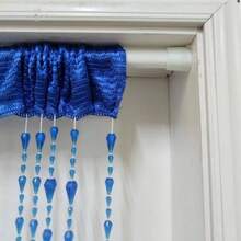 - Cortina de abalorio de acrlico para puertas colgantes, con borlas y separador de habitacin, decoracin de visualizacin para puerta, ventana, sala de estar, boda 042 caf, 39x 78 - 99,1An x 199,9Al cm (1 Paneles) + 042Azul Oscuro - Ver 4