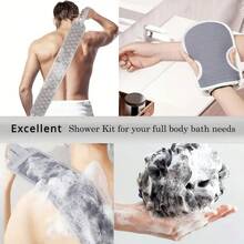 Lưới tắm bọt biển - Làm sạch sâu và trẻ hóa da - Bộ 3 miếng - Nhiều màu - Xem 7
