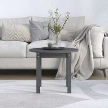 vidaXL Couchtisch Grau Ø 55 X 45 Cm Massivholz Kiefer - Grau - Übersicht 4