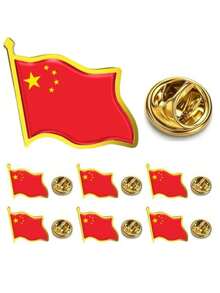 6件/套各式国旗形状金属胸针 - 彩色 - 查看 17