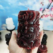 1pc Handmade Wavy Column Candle Holder Aromatherapy Decor, May Have Slight Color Difference