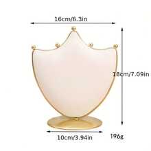 1pc Elegant Soft-Cushioned Beige Jewelry Holder With Sturdy Metal Base - Perfect For Vanity Countertop, Boutique Showcase, And Gift Giving, Stylish Clear Display For Necklaces, Earrings, And Bracelets, Enhance Your Home Decor And Organize Accessories Effortlessly, Ideal For Holiday Gifting And Special Occasions, Room Decor - Multicolor - View 2