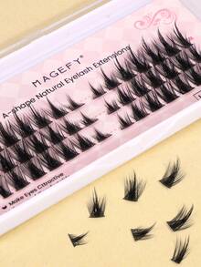 MAGEFY 80/122pcs DIY False Eyelash Clusters, Fox Eye False Eyelash Clusters, Cat Eye False Eyelashes, Natural Eyelash Extensions, Thick Individual False Eyelashes, Faux Mink False Eyelashes, 2 Styles Available, Eyebrow Clip Included - C - View 3