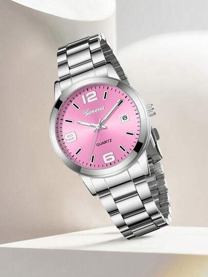 1Pc Zilver Strap, able Digital Scale Calendar Function, Large Dial Quartz Horloge Wear, ation Or Holiday Giving view 3