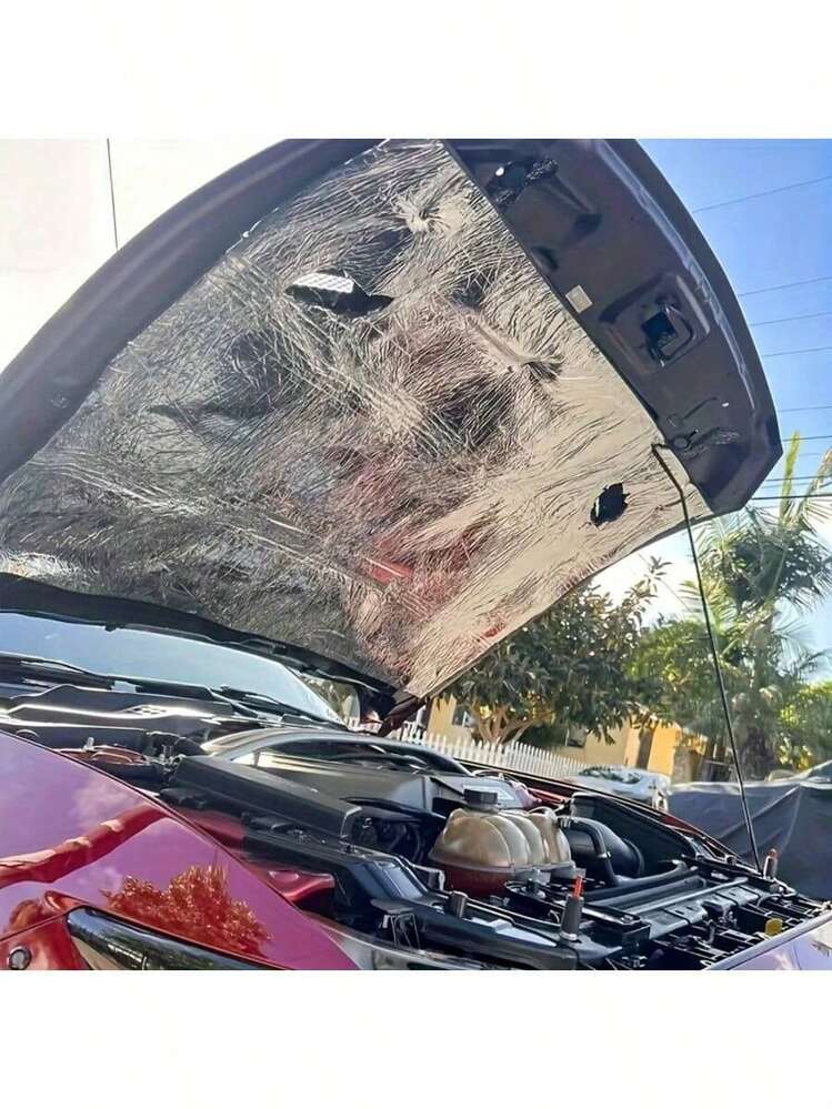 1 Roll Automotive Heat Insulation Soundproofing Mat, Insulation Pad And Soundproof Mat, Car Cover Decorative Rooftop Door Automotive Insulation Soundproof, Suitable For Car Hood Engine, Rooftop, Door And Trunk - Aluminum Foil Surface, Engine Hood Closed Cell Foam Accessories, Car Hood Insulation Pad, Car Sound Absorbing Pad Heat Insulation Pad, Car Hood Engine Rooftop Door Heat Insulation Pad, Car Audio Mat, Closed Cell Foam Accessories - Width 500mmX Thickness 10mmX Length 1m - View 6