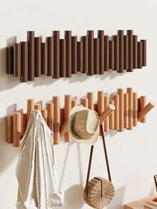 1 chiếc móc treo áo bằng gỗ hình trụ, hình phím đàn piano, móc treo tường trang trí bằng gỗ, móc treo có thể gập lại phía trên cửa, giá treo áo không cần đinh cho phòng ngủ, dùng để đựng chìa khóa, mũ, quần áo, dây chuyền và phụ kiện, thích hợp để trang trí lối vào và tiền sảnh, phía sau cửa, tường phòng ngủ và phòng khách, phụ kiện phòng tắm, dụng cụ phòng tắm - Nhiều màu - Xem 1