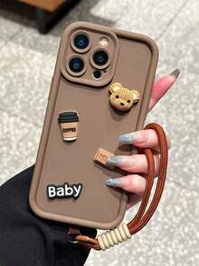 Étui de téléphone en silicone mignon avec ourson bébé compatible avec 16/16 Pro/16 Pro Max, 15, 14 Pro/13/12/11 Pro Max/X/XR, 14 Plus, 7/8, SE, Galaxy A05/A05S, S20 FE, S24 Ultra, Redmi 13C/14C/A3, OPPO A16/A17/A58/A60, Vivo Y02/Y02S/Y17S, Honor X50i/X8B/X8A, Coque de protection anti-chute