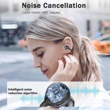 Tukio M79 Earring Earphones, Clip On Earbuds, Open Wireless Earbuds, Comfortable Open Earphones With Detachable Beautiful Earrings, Hands-Free Calling, HD Sound Non In Ear Design, Suitable For Sports/Outdoor Activities, Compatible With All Smartphones, Suitable For Women, Gifts, Parties, Festivals - màu đen - Xem 9