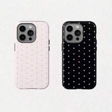 Pink Polka Dot  Case, Pink, Black, Suitable For 17 ProMax, 17, 16Pro, 15, 14, 13, 12. Premium Phone Case |     Shockproof Protective Phone Case |     Smart Phone Case - 混合色2 - 查看 1
