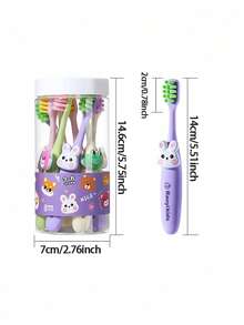 8 szczoteczek do zębów dla dzieci z motywem zwierząt, miękkie włosie chroniące dziąsła, odpowiednie dla niemowląt i małych dzieci, wymienne ozdoby w kształcie głów zwierząt