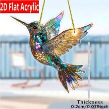 1 Hermoso atrapasol de colibrí - Estilo lujoso, vidrio acrílico de colores, tema de pájaros, colgante de puerta, decoración multifuncional de las cuatro estaciones, ideas de regalo únicas para el hogar y el jardín