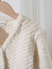 جاكيت قصيرة بأكمام طويلة من القماش الناعم والحلو للأطفال الرضع/البنات الرضع، مناسبة للارتداء اليومي - لون مشمشي - مشاهدة 4