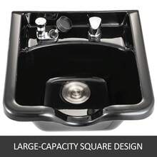 Lavabo mobile per parrucchiere in plastica ABS, dimensioni 47 x 4,6 x 25 cm, Lavabo nero rovesciato, ampiamente utilizzato nel salone di bellezza o nel bagno, a casa o in bagno