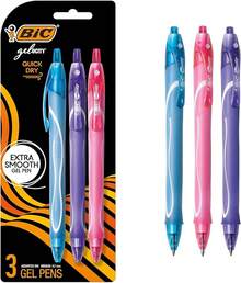 , Bolígrafo mediano cristal, extrasuave (1.0 mm), caja por 24 unidades, negro.11, Surtido, 12 unidades - Azul claro, morado, rosa - Ver 12