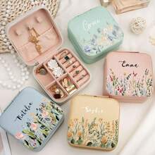 Personalized Leather Jewelry Travel Case With Name Custom Gift For Bridesmaid DIY Travel Jewelry Box Wedding Bridesmaid Gift Bride Gift Valentine's Day Gift - Multicolor - View 9