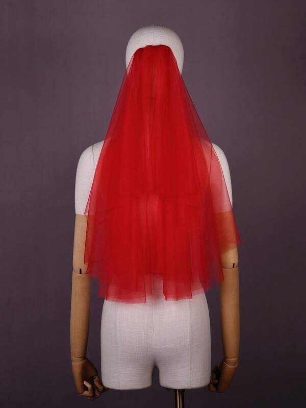 1 kurzer zweischichtiger Brautschleier, elegant und schlicht, geeignet für Hochzeit, Verlobung und Standesamtliche Trauung von Frauen