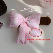 1pc Bow Door Handle Protective Cover Checkered Bow With Knitted Handle Anti-Collision Cover Anti-Static Door Handle Cover With Warmth Crash Pad For Winter Room Home Decoration