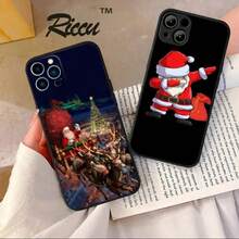 Christmas New Year Gifts Elk Snow Phone Case FOR  14 13 11 12 Pro 8 7 Plus X Pro MAX XR XS MINI New Year Elk Black Covers, Cover Compatible With  17 Case,  17 Pro Case,  17 Pro Max Case