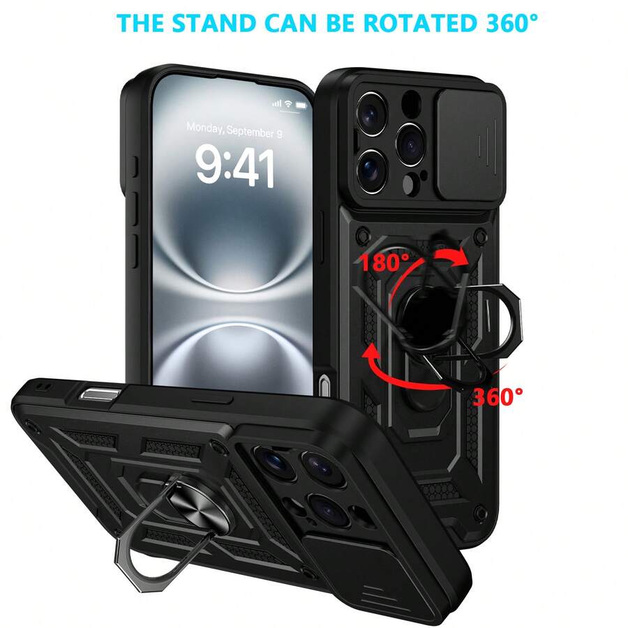 Military Industry Anti-Fall Military-Grade Shockproof Phone Case With Hidden Stand, Compatible With Apple 17 Pro Max, 11/12/13/14/15/16 Pro Max, Galaxy S22/23/24/25+ Ultra, A04/A05/A14/A15/A24/A25/A34/A54, SA56/A36/A26