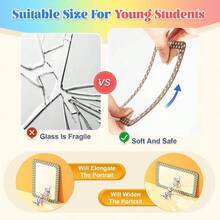 10 Espejos de Pared Pequeo Espejo de Manualidad 6x 4 Pulgadas Espejo de Plstico Preescolar a Prueba de Roturas de Nio Aula Doble Cara Cuadrado Esquina Redonda Colores Brillantes, 30 - 10 + Colores elegantes - Ver 4