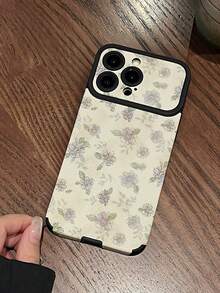 1 pieza Funda de teléfono con patrón floral de pantalla completa de cuero sintético de moda compatible con Samsung/compatible con iPhone 11, 12 Pro Max, 14 Pro Max, 15, 16/16 Pro, 17/17 Pro y otros modelos