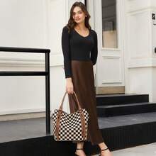 Vintage Checkered Tote Bag For Women, Large Hobo Bags For Women, Multiple Pockets Tote Handbags, Large Capacity Bag For Work Everyday Bag Versatile Daily Commuting Bag - 彩色 - 查看 6