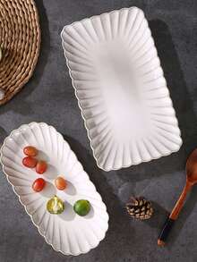 1 件陶瓷贝壳形复古碗，适合日常家居使用、餐具、聚会/派对、早餐、水果、乔迁礼物、学校用品