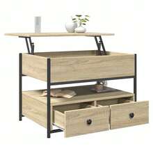 vidaXL Couchtisch Sonoma-Eiche 70x50x50 cm aus Holzwerkstoff und Metall