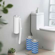 Disposable Toilet Brush, Efficient Cleaning Household Gadget, Wall-Mounted With Replaceable Heads, Effective For Cleaning Toilet