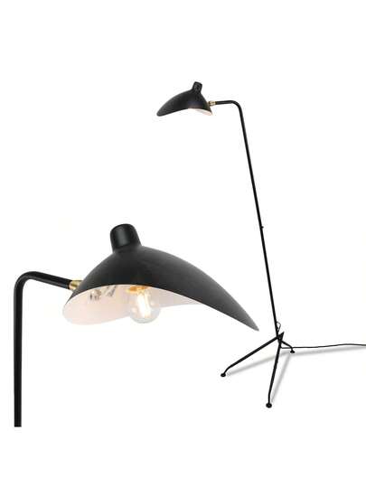 Alpinaluz Zwart Vloer Lamp Moderne Minimalist Nordic In Aluminum, Adjustable Shade, E27.
