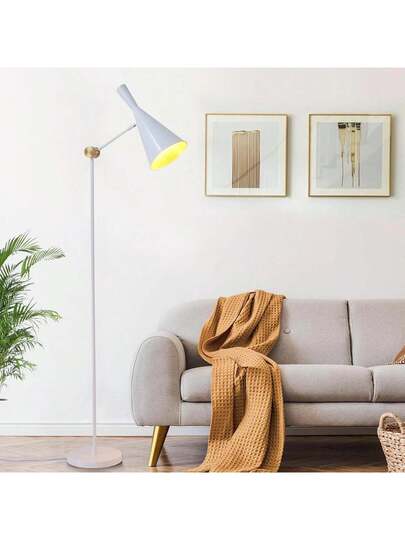 Alpinaluz Wit Industrial Vloer Lamp, Aluminum Shade Goud Honeycomb Interior, E27 Living Room view 7