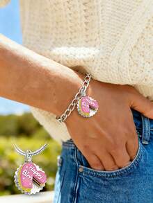 1pc Minimalist & Unique 925 Sterling Silver Enamel Guadalupe Virgin Mary Pendant, DIY Jewelry, Exquisite Gift For Men & Women