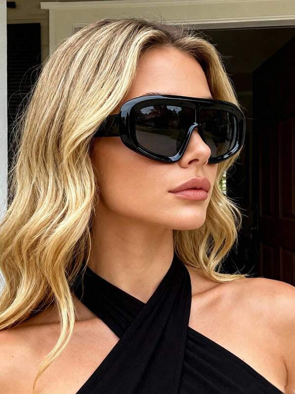 1 Stück modischer großer Rahmen Retro Pilotenbrillen, geeignet für Herbst- und Winterausflüge von Frauen, Reisen, Strände, Musikfestivals und tägliche Bekleidungsaccessoires